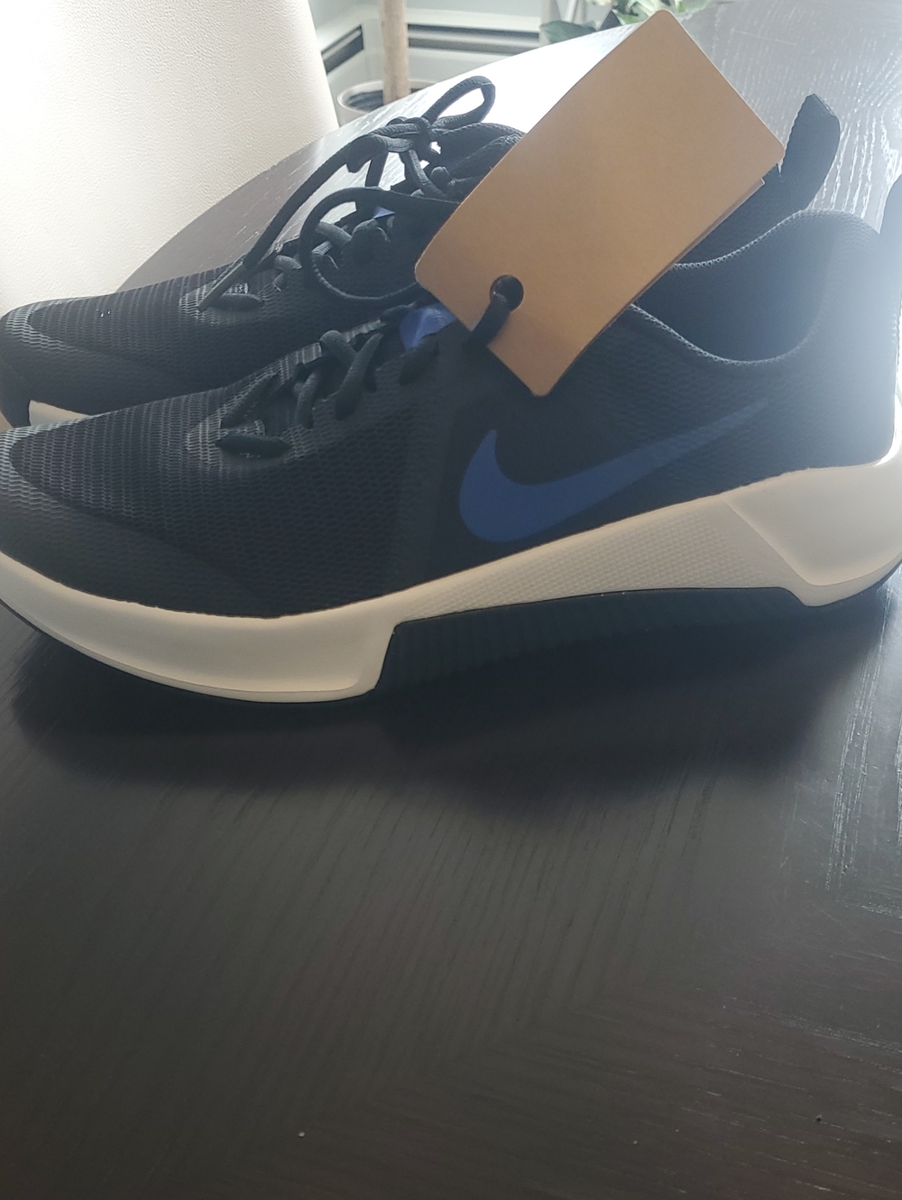 Nike Black and Blue Mesh Athletic Sneakers